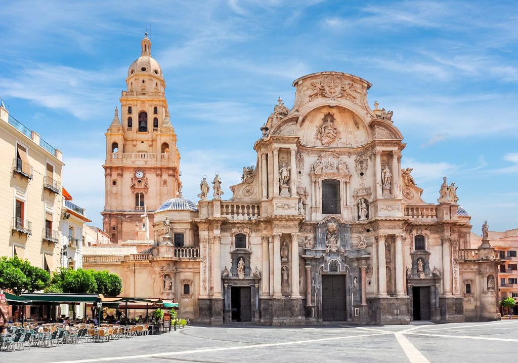 Catedral de Murcia y plaza del Cardenal Belluga