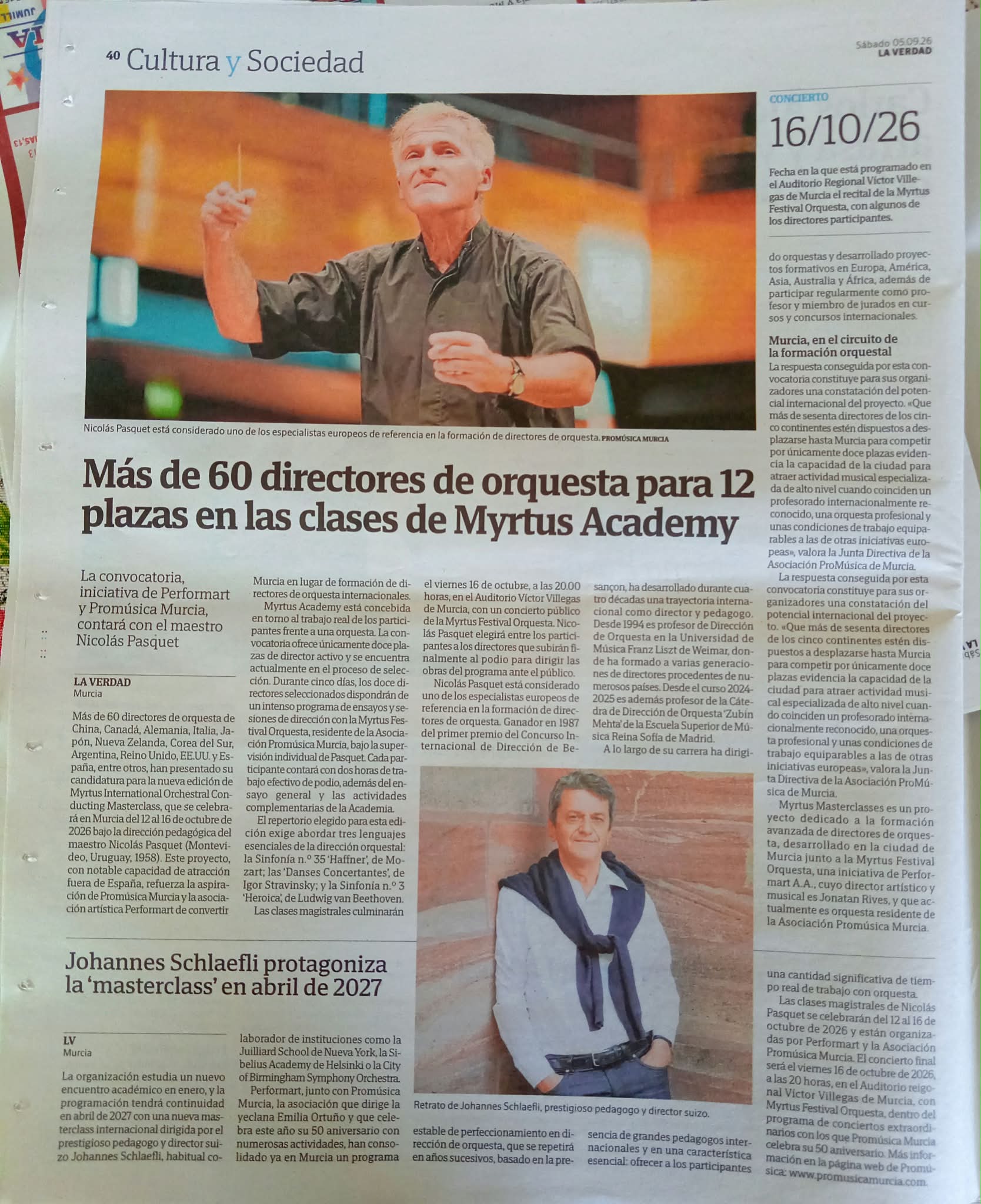 Últimas noticias: reportaje de La Verdad sobre Myrtus Academy en Murcia